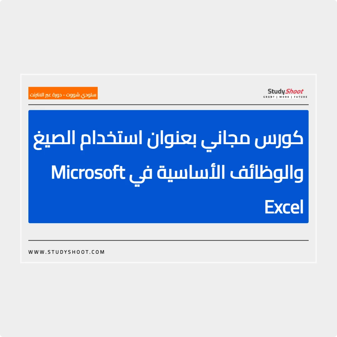 كورس مجاني  بعنوان استخدام الصيغ والوظائف الأساسية في Microsoft Excel