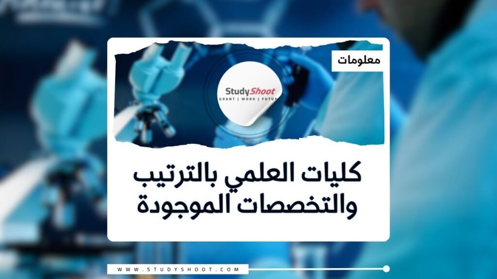 كليات العلمي بالترتيب والتخصصات الموجودة