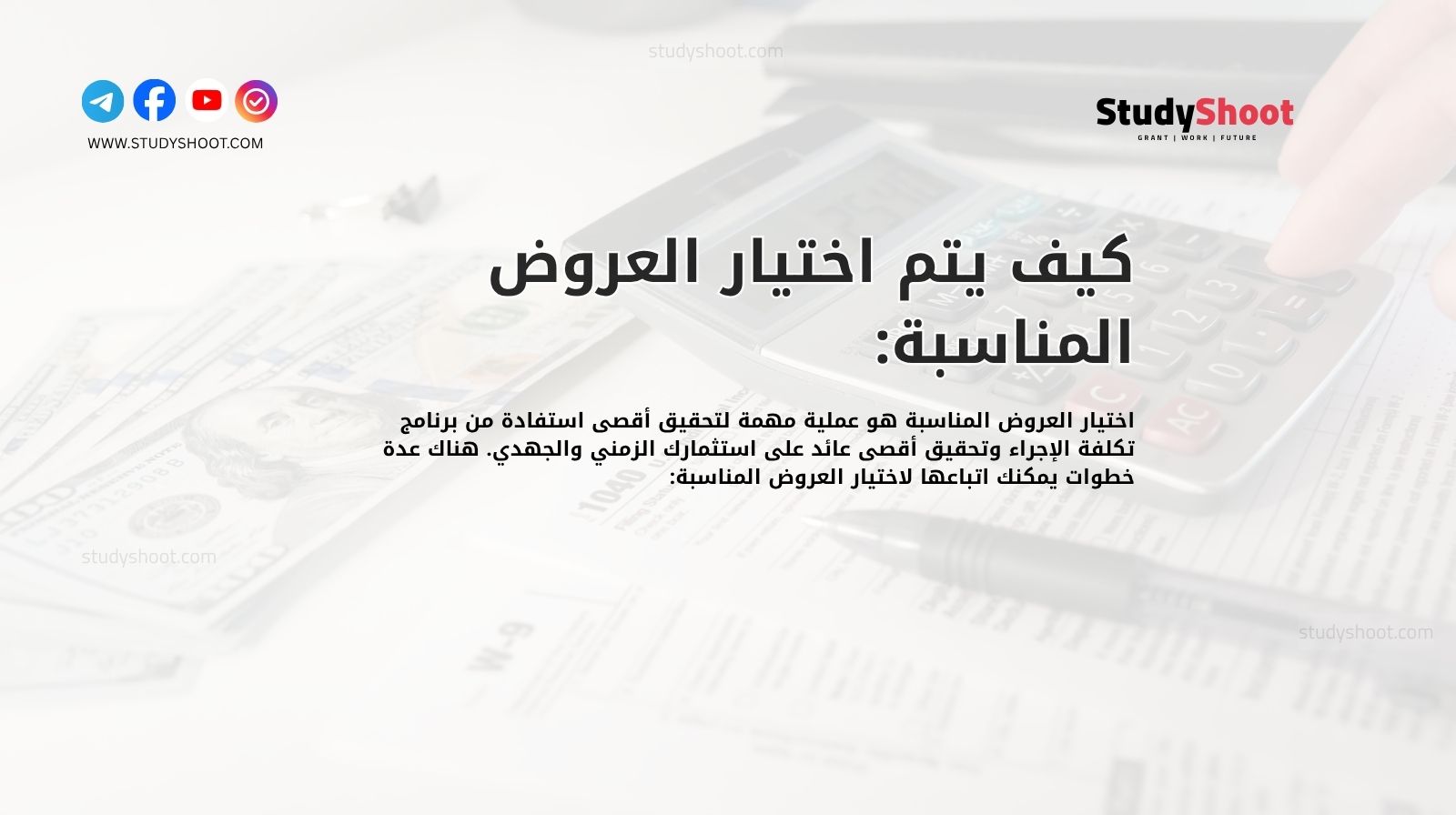 كيف يتم اختيار العروض المناسبة: