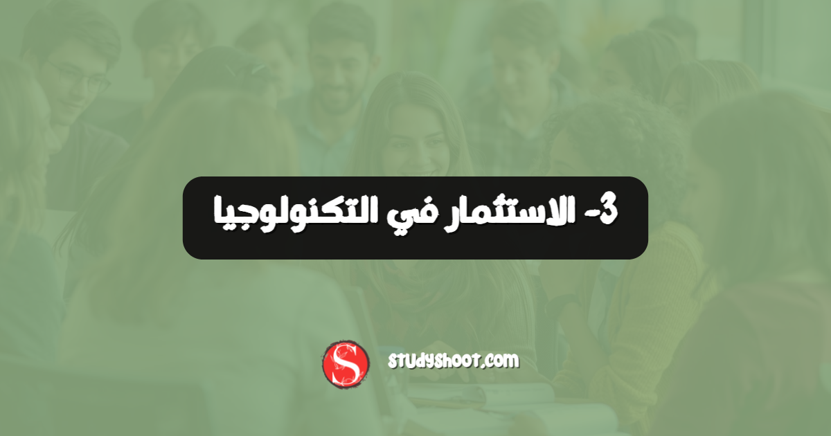3- الاستثمار في التكنولوجيا