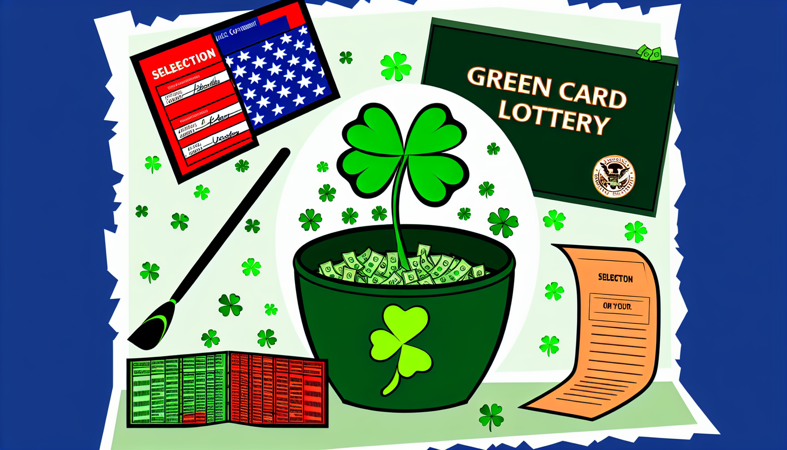 Green card lottery concept