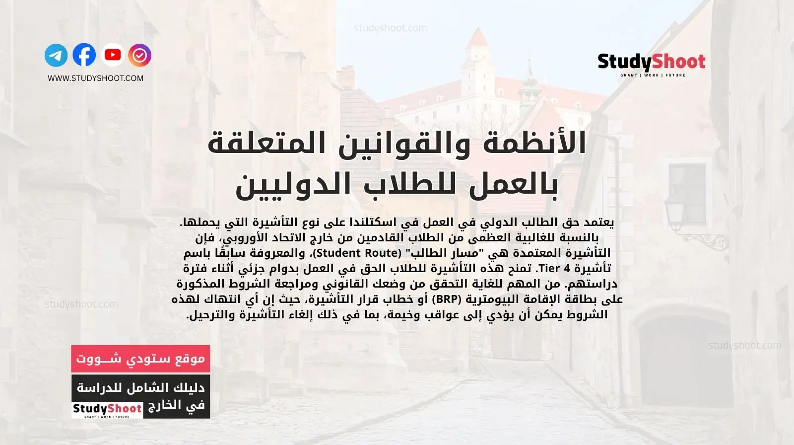 الأنظمة والقوانين المتعلقة بالعمل للطلاب الدوليين