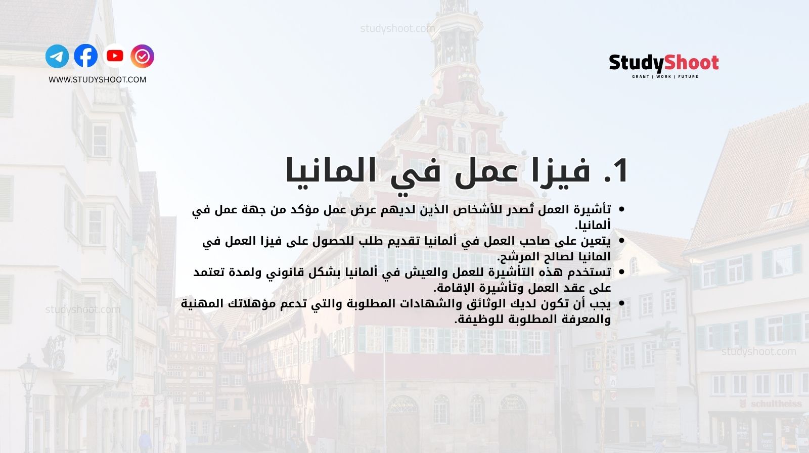 1. فيزا عمل في المانيا