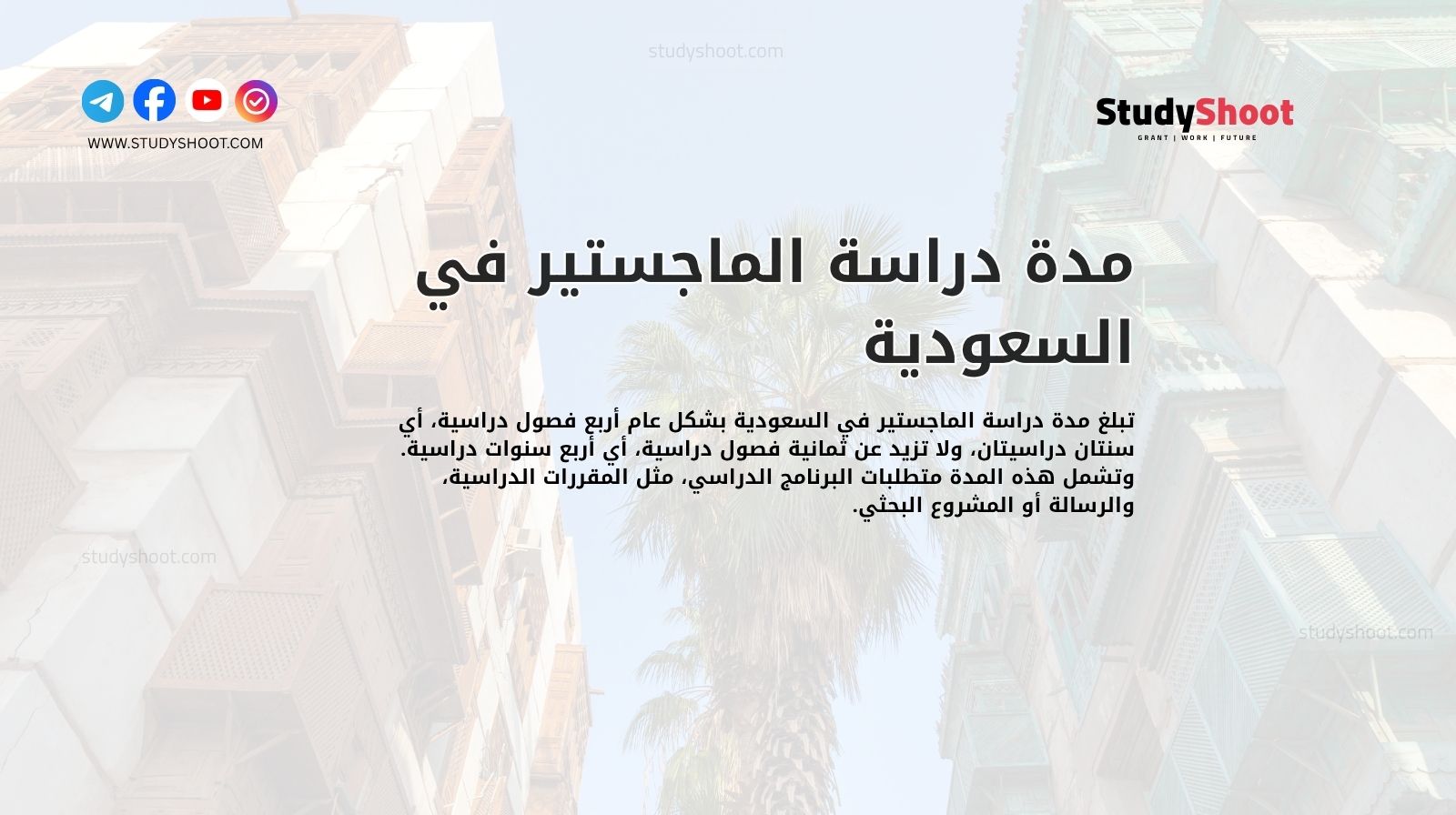 مدة دراسة الماجستير في السعودية