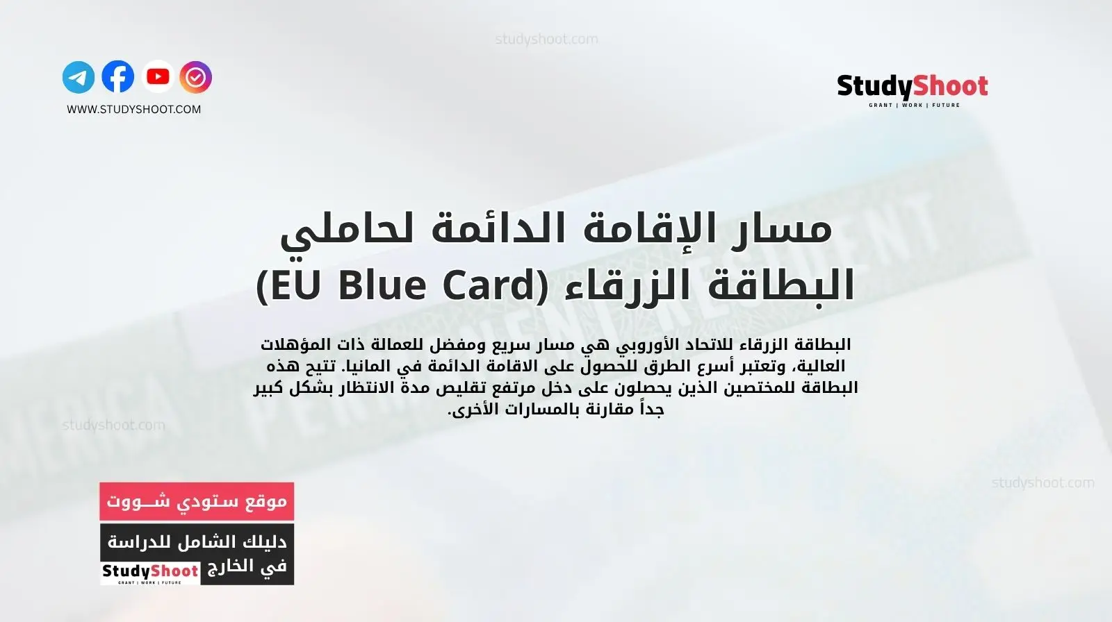 مسار الإقامة الدائمة لحاملي البطاقة الزرقاء (EU Blue Card)