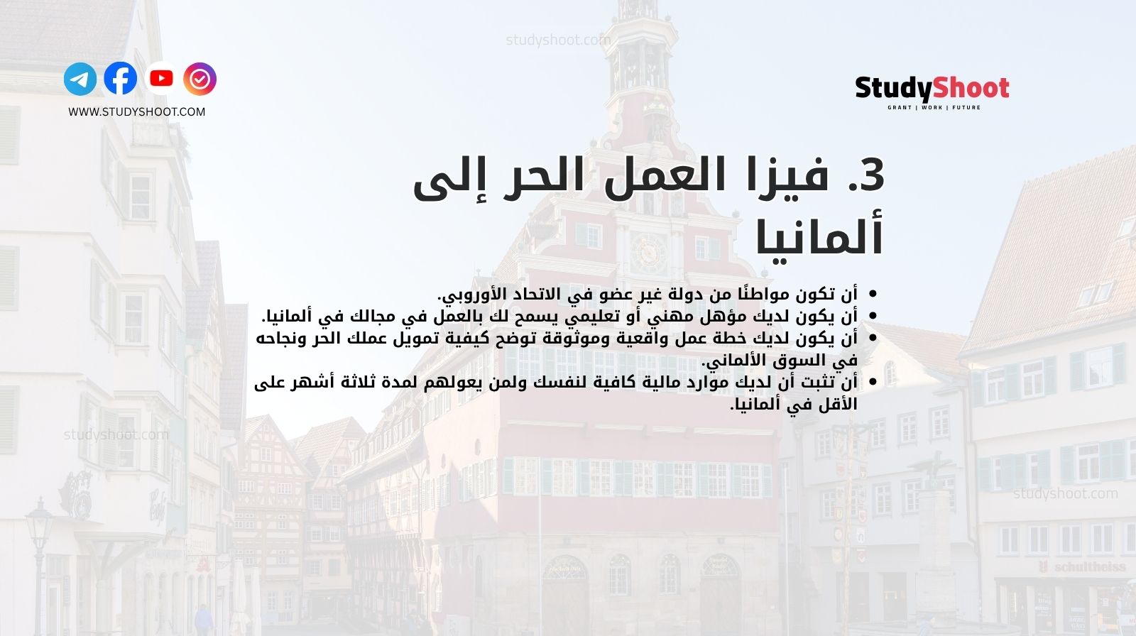 3. فيزا العمل الحر إلى ألمانيا