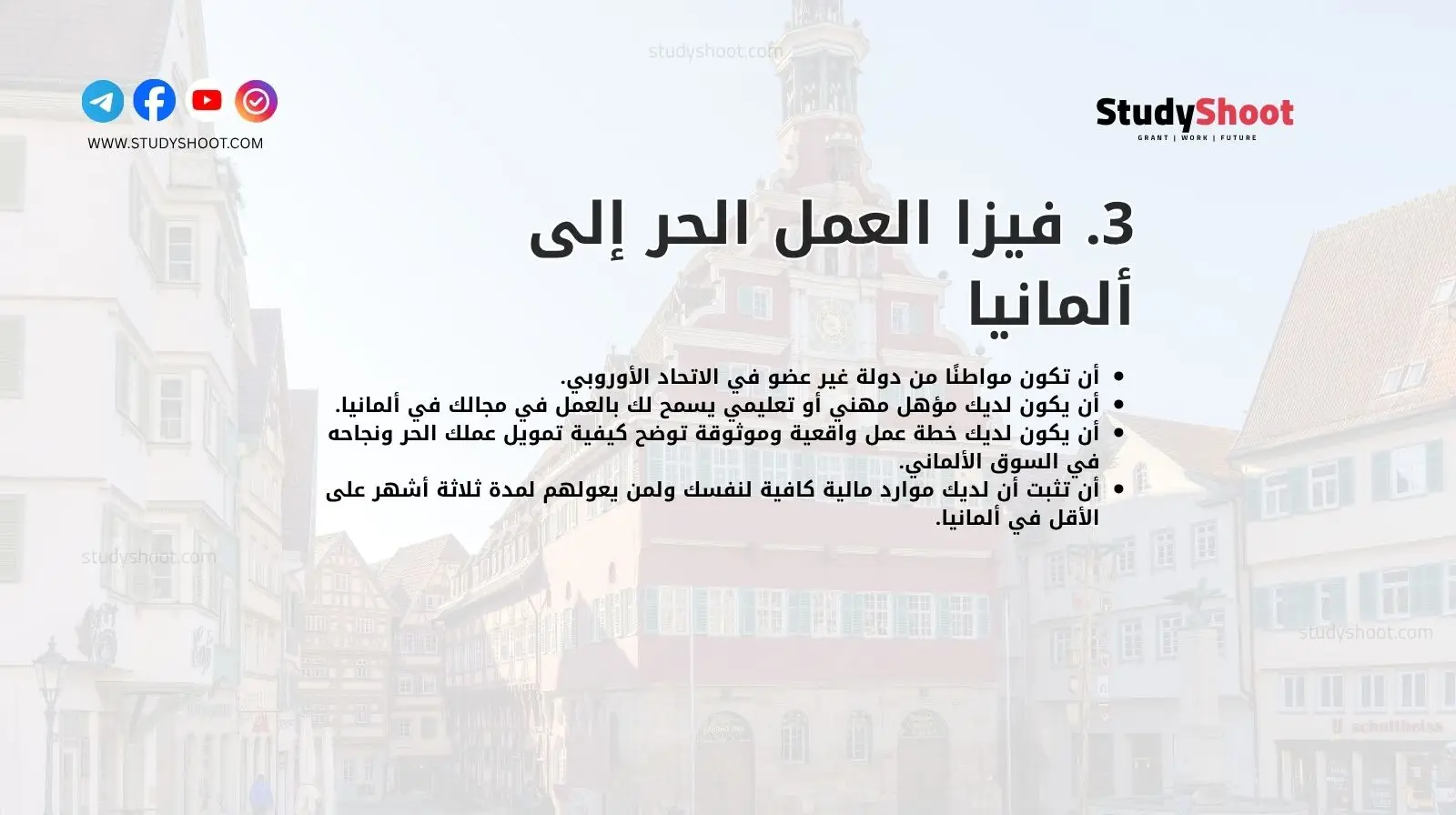 3. فيزا العمل الحر إلى ألمانيا