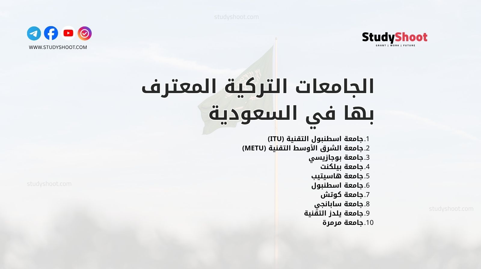 الجامعات التركية المعترف بها في السعودية