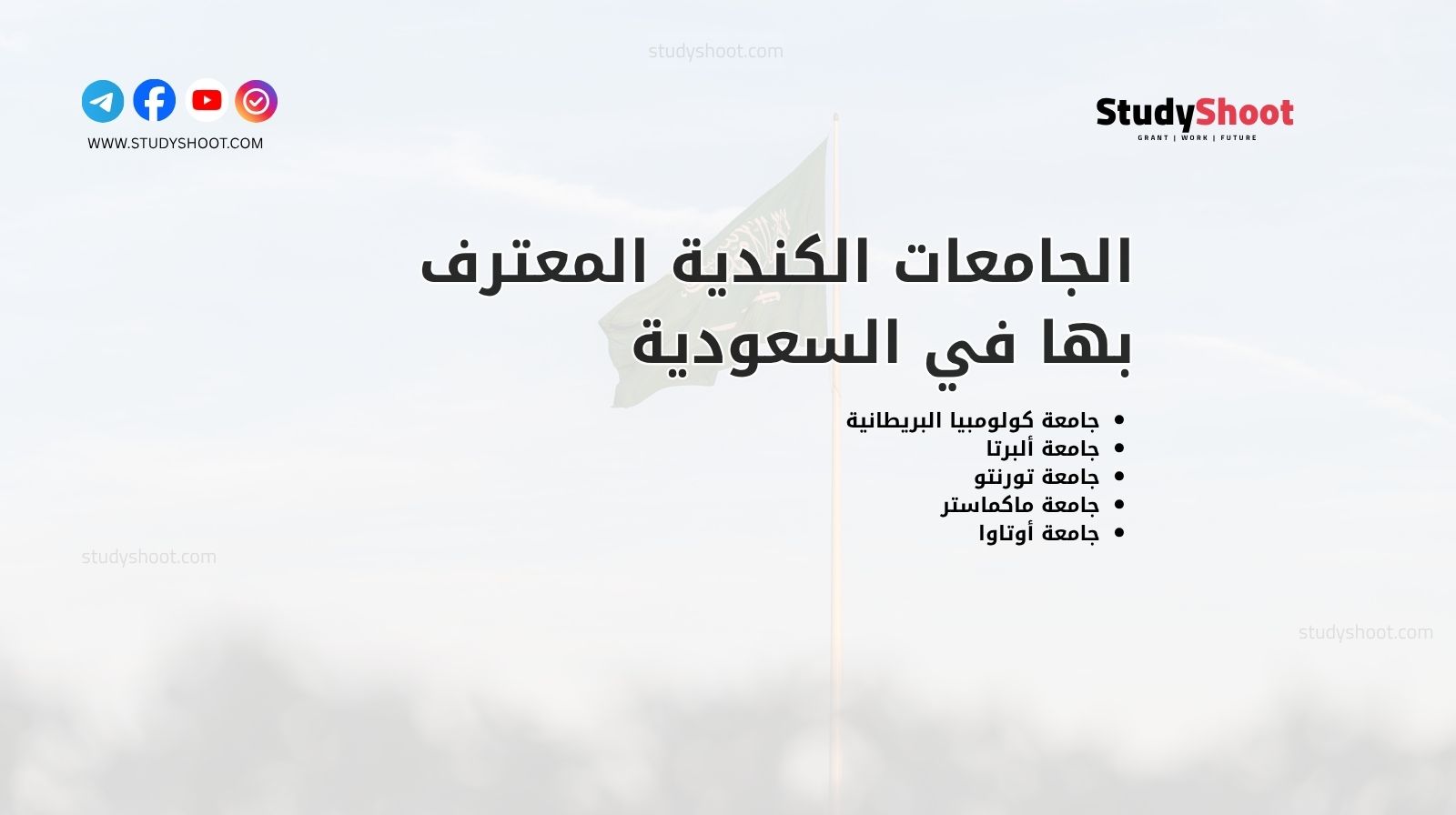 الجامعات الكندية المعترف بها في السعودية