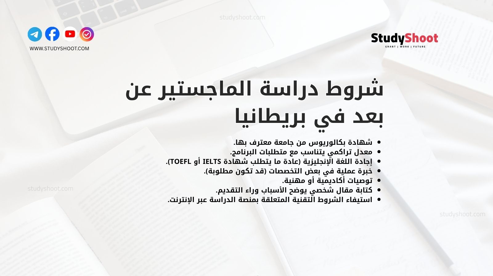 شروط دراسة الماجستير عن بعد في بريطانيا