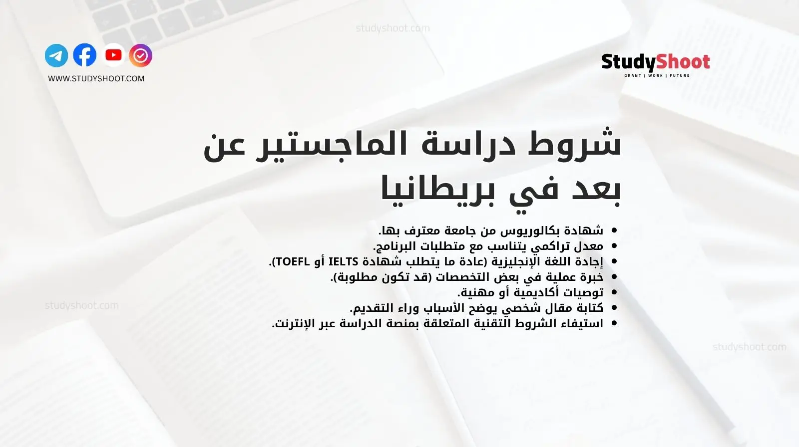 شروط دراسة الماجستير عن بعد في بريطانيا