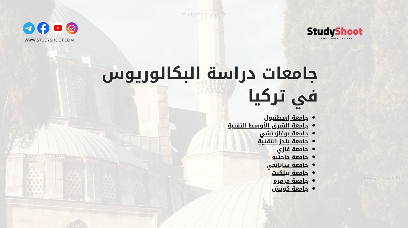 جامعات دراسة البكالوريوس في تركيا