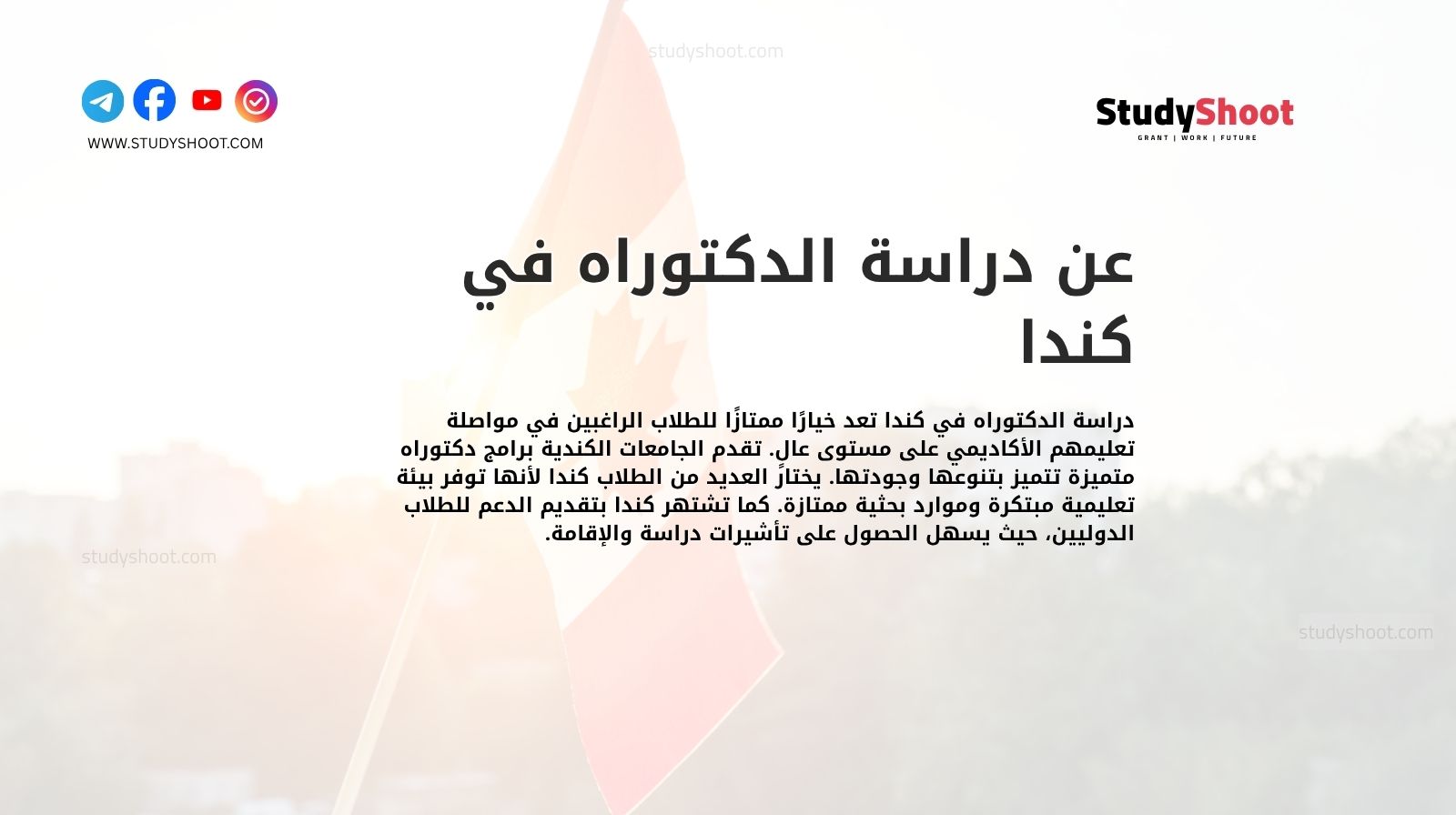 عن دراسة الدكتوراه في كندا