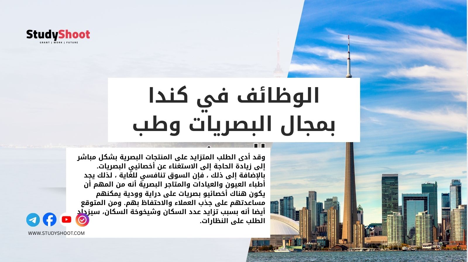 الوظائف في كندا بمجال البصريات وطب العيون