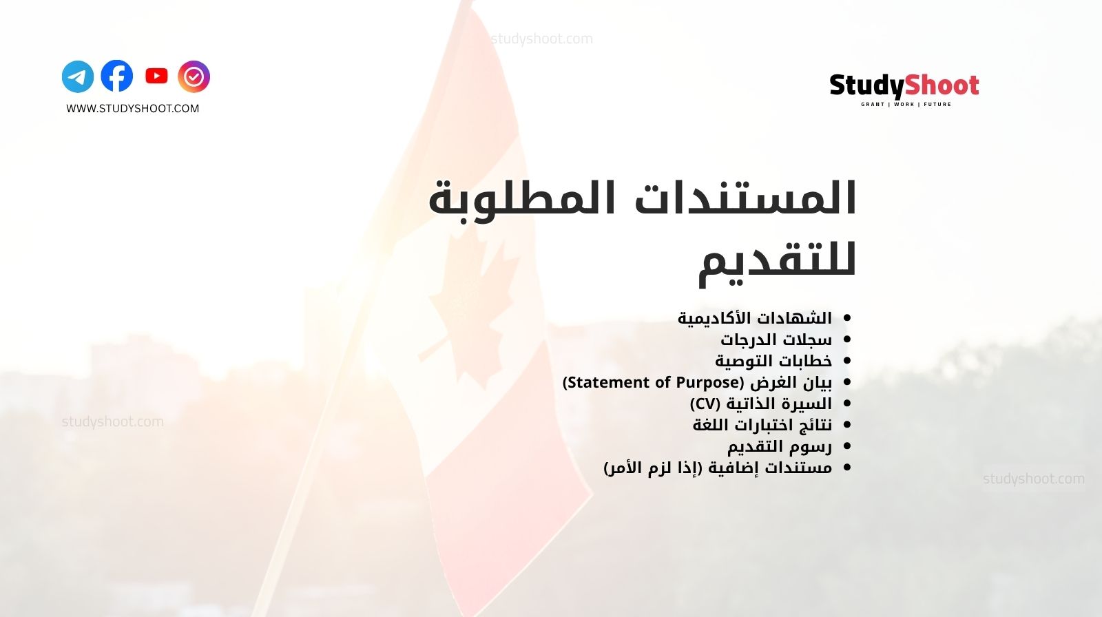 المستندات المطلوبة للتقديم