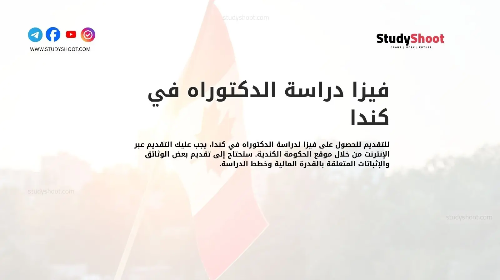 فيزا دراسة الدكتوراه في كندا