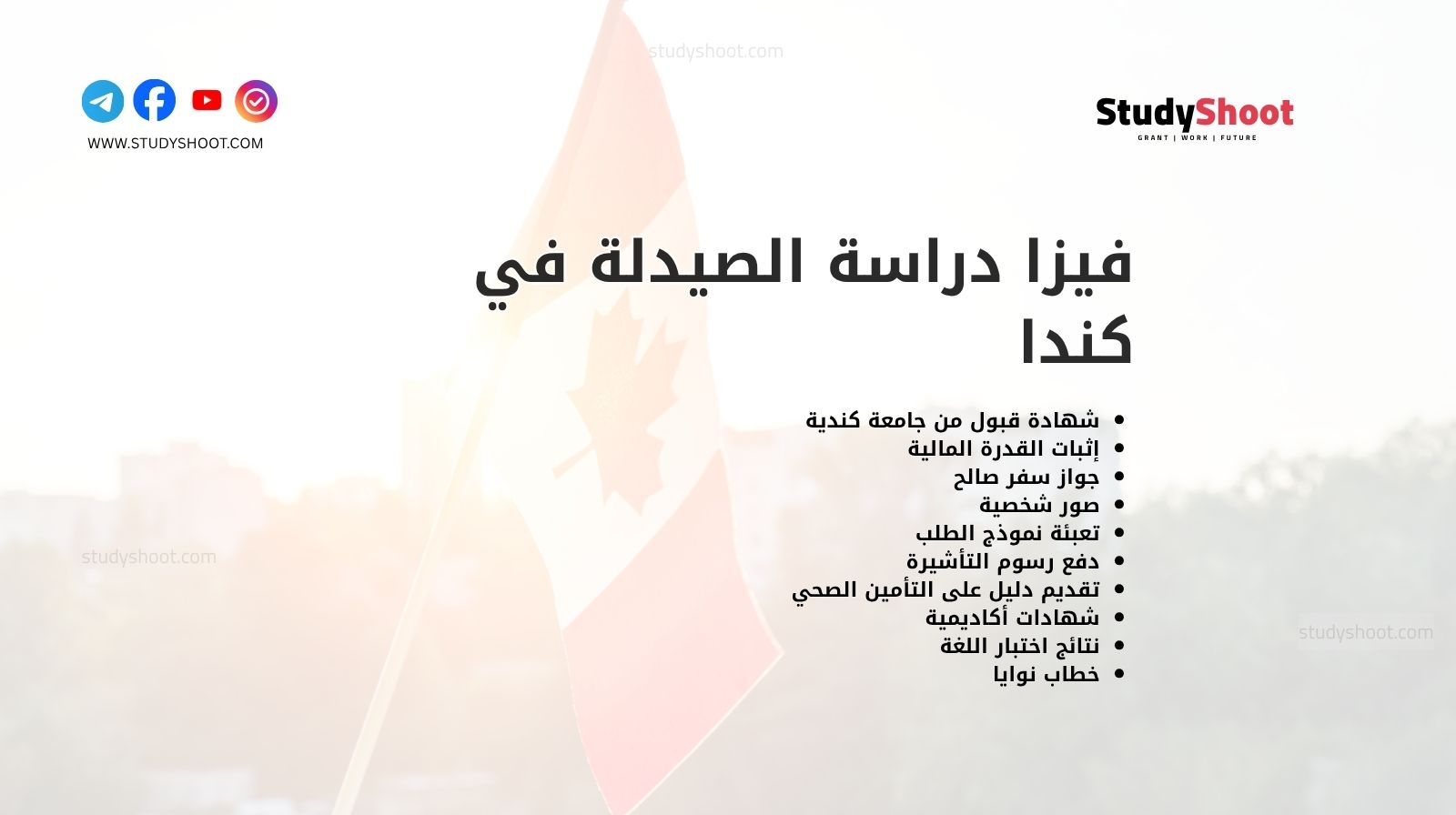 فيزا دراسة الصيدلة في كندا