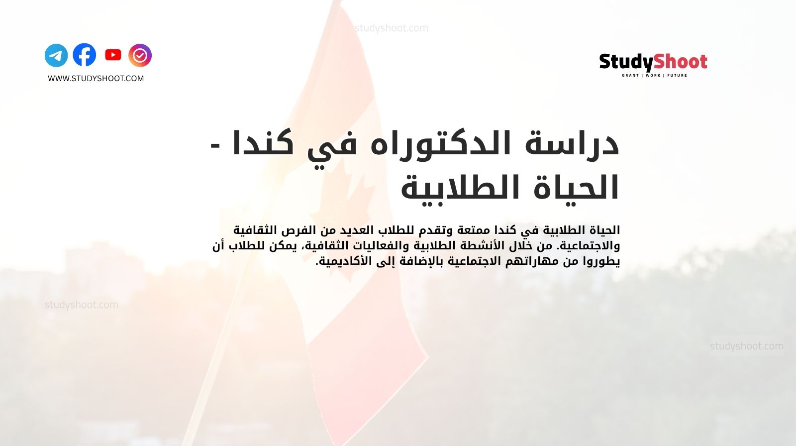 دراسة الدكتوراه في كندا - الحياة الطلابية