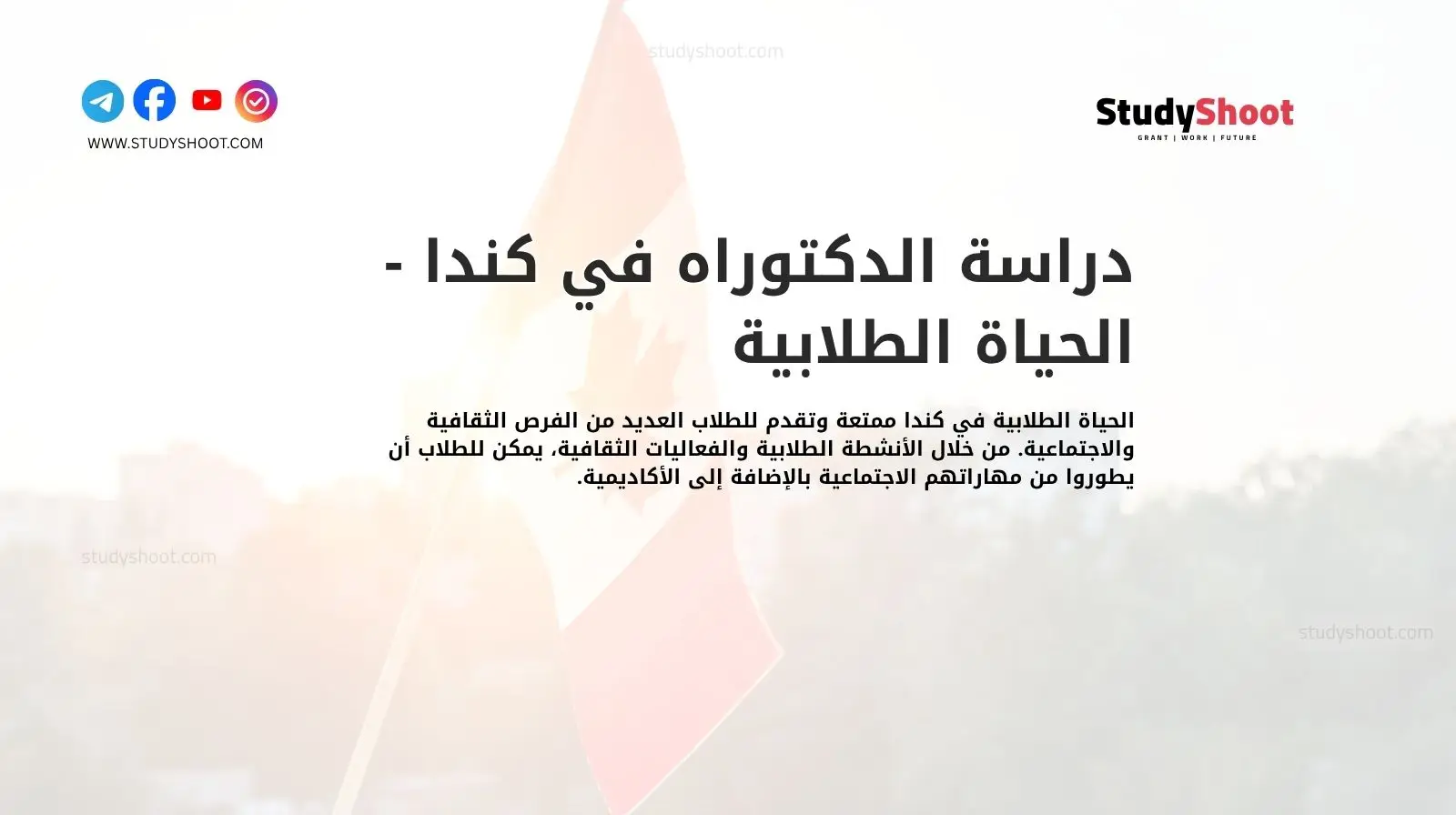 دراسة الدكتوراه في كندا - الحياة الطلابية