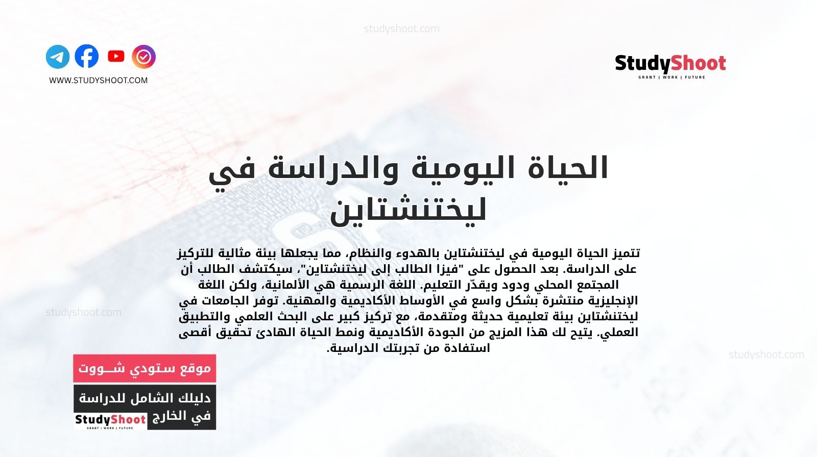 الحياة اليومية والدراسة في ليختنشتاين