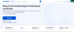 شهادة احترافية في تطوير واجهة المستخدم الأمامية من ميتا