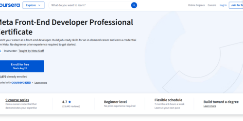شهادة احترافية في تطوير واجهة المستخدم الأمامية من ميتا
