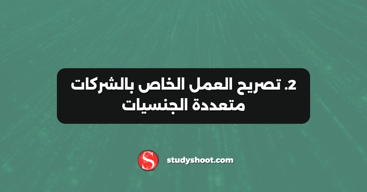 2. تصريح العمل الخاص بالشركات متعددة الجنسيات