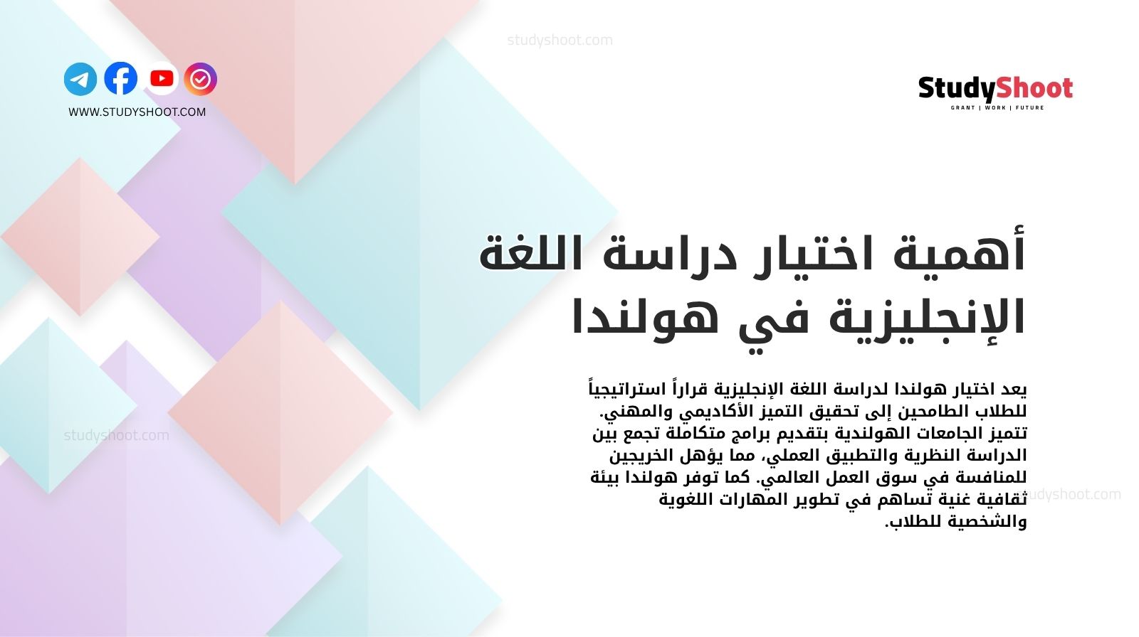أهمية اختيار دراسة اللغة الإنجليزية في هولندا