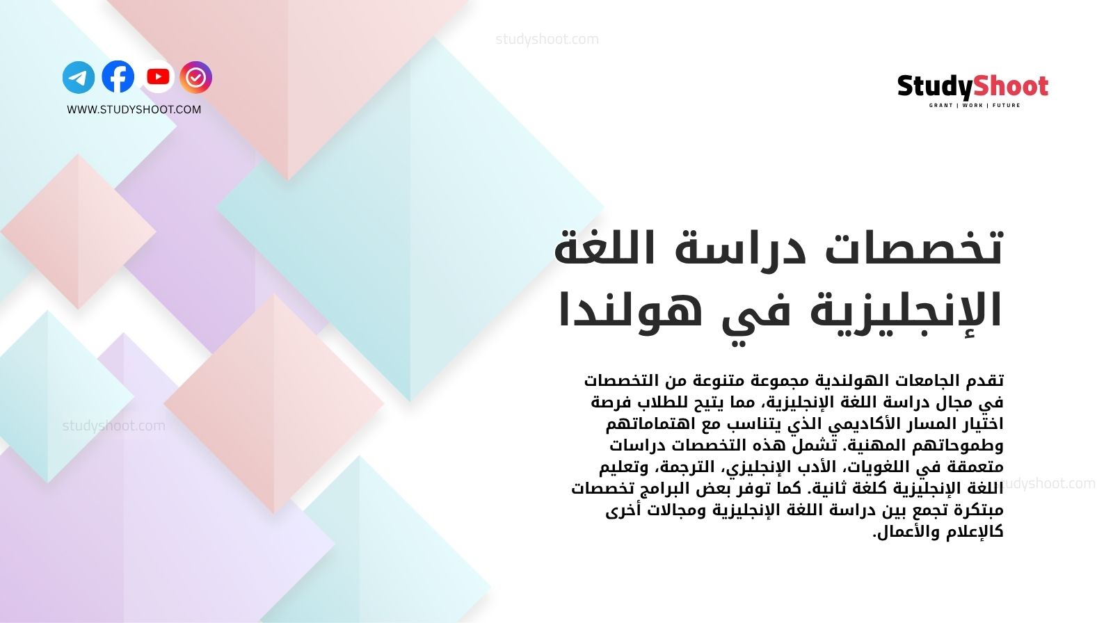 تخصصات دراسة اللغة الإنجليزية في هولندا