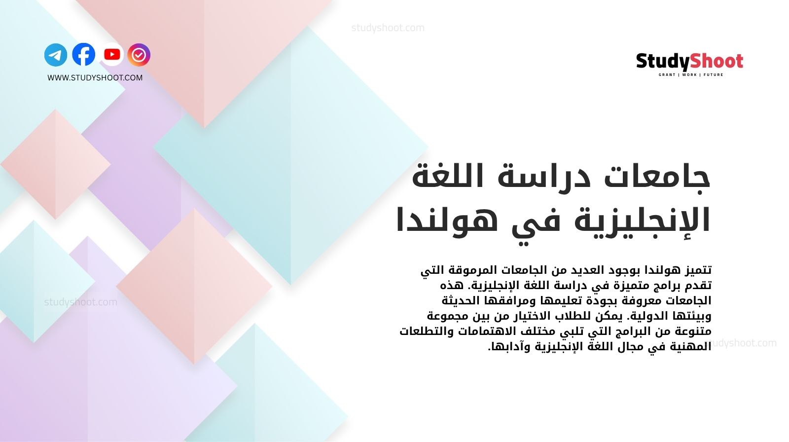 جامعات دراسة اللغة الإنجليزية في هولندا