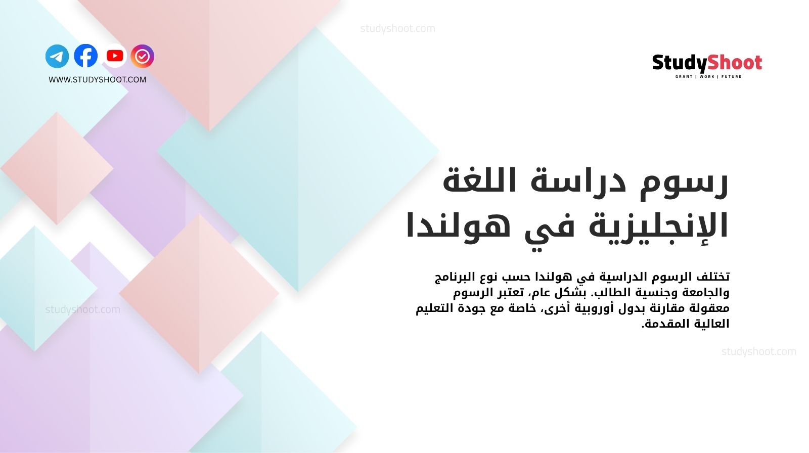 رسوم دراسة اللغة الإنجليزية في هولندا