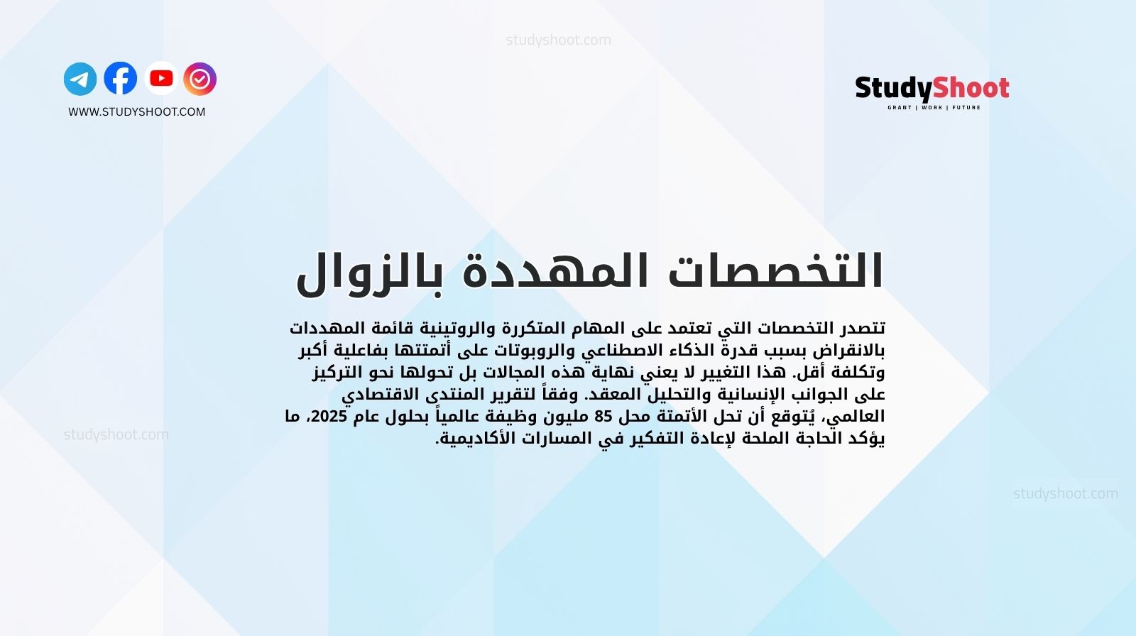 التخصصات المهددة بالزوال