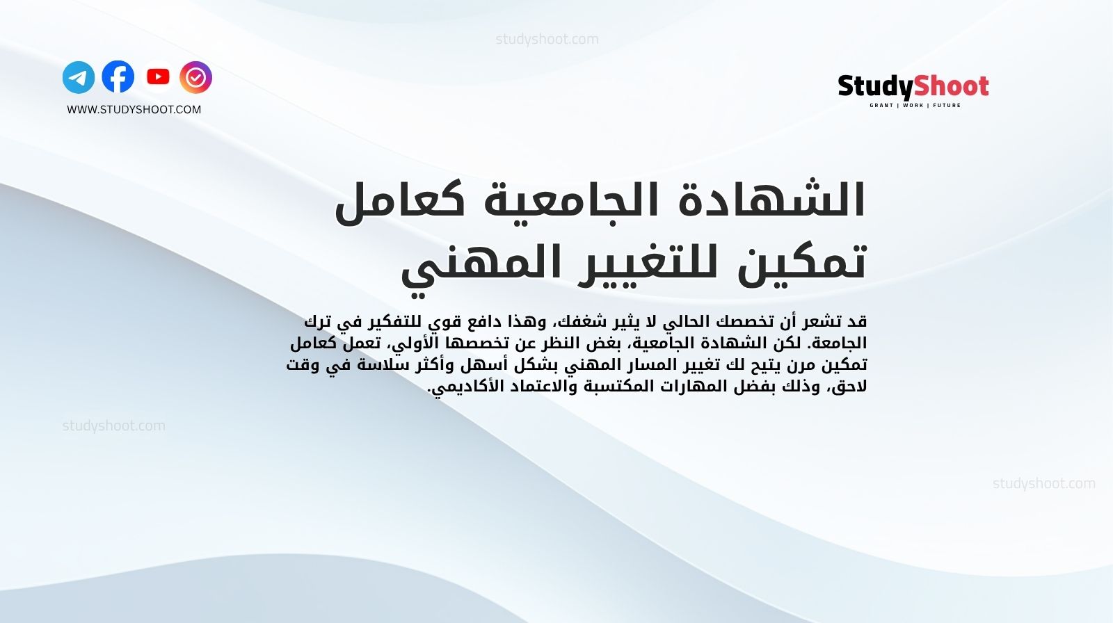 الشهادة الجامعية كعامل تمكين للتغيير المهني