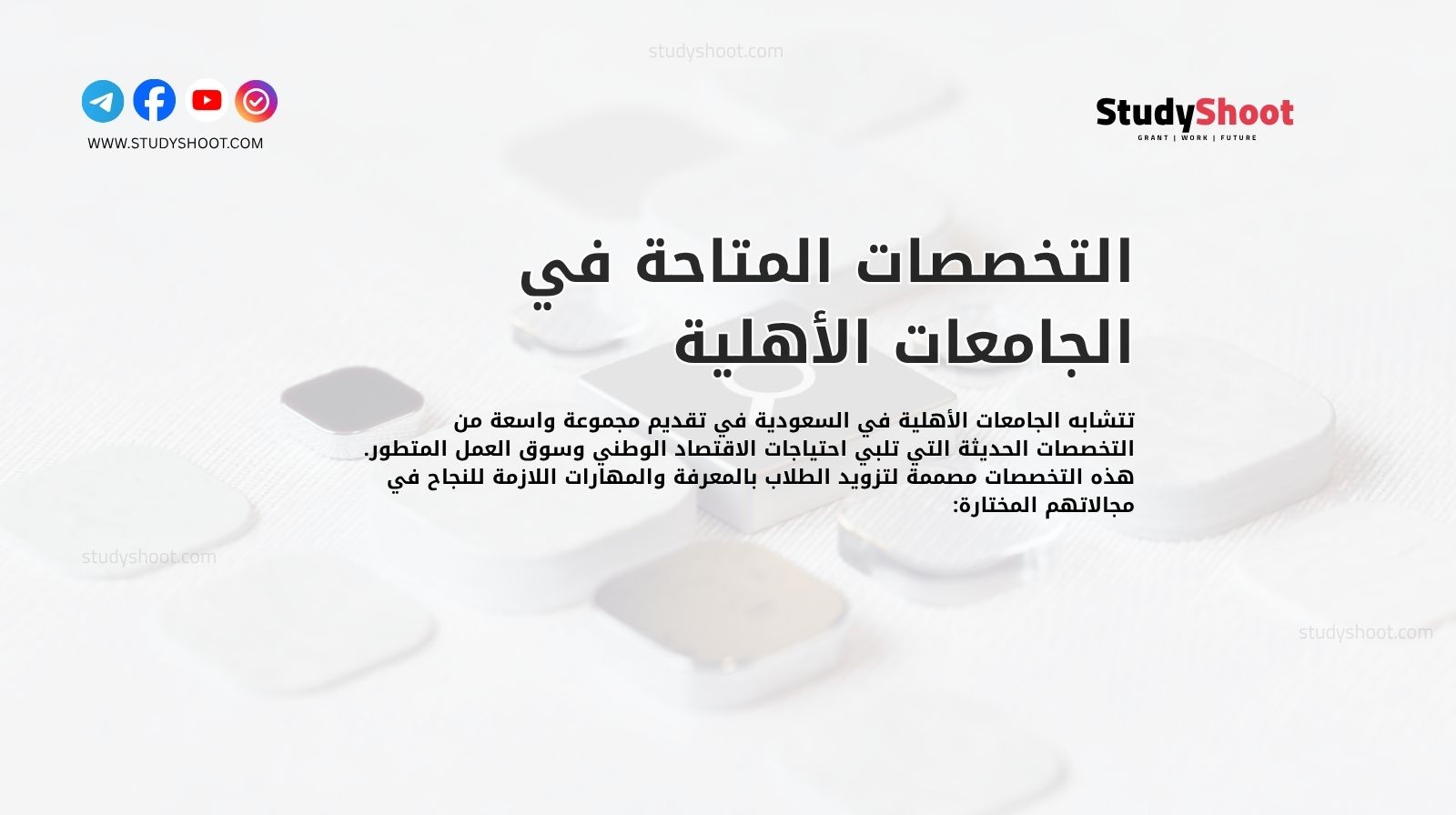التخصصات المتاحة في الجامعات الأهلية