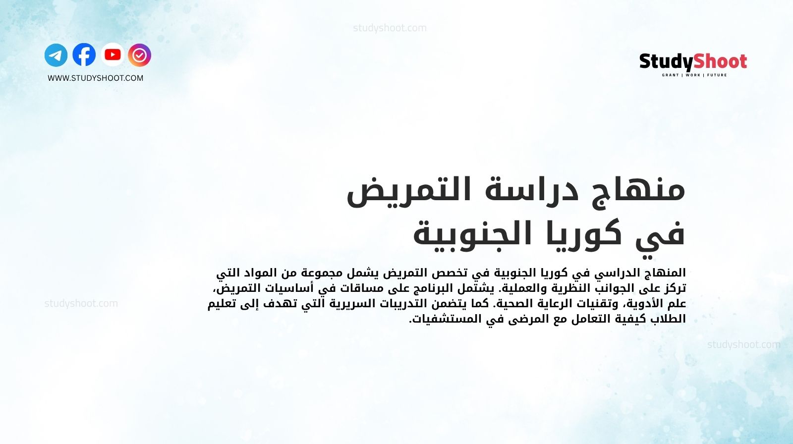 منهاج دراسة التمريض في كوريا الجنوبية