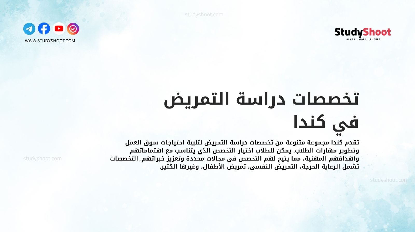 تخصصات دراسة التمريض في كندا