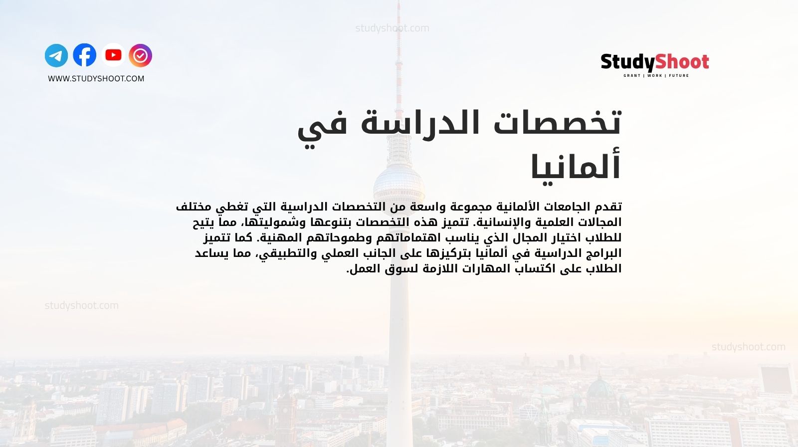 تخصصات الدراسة في ألمانيا