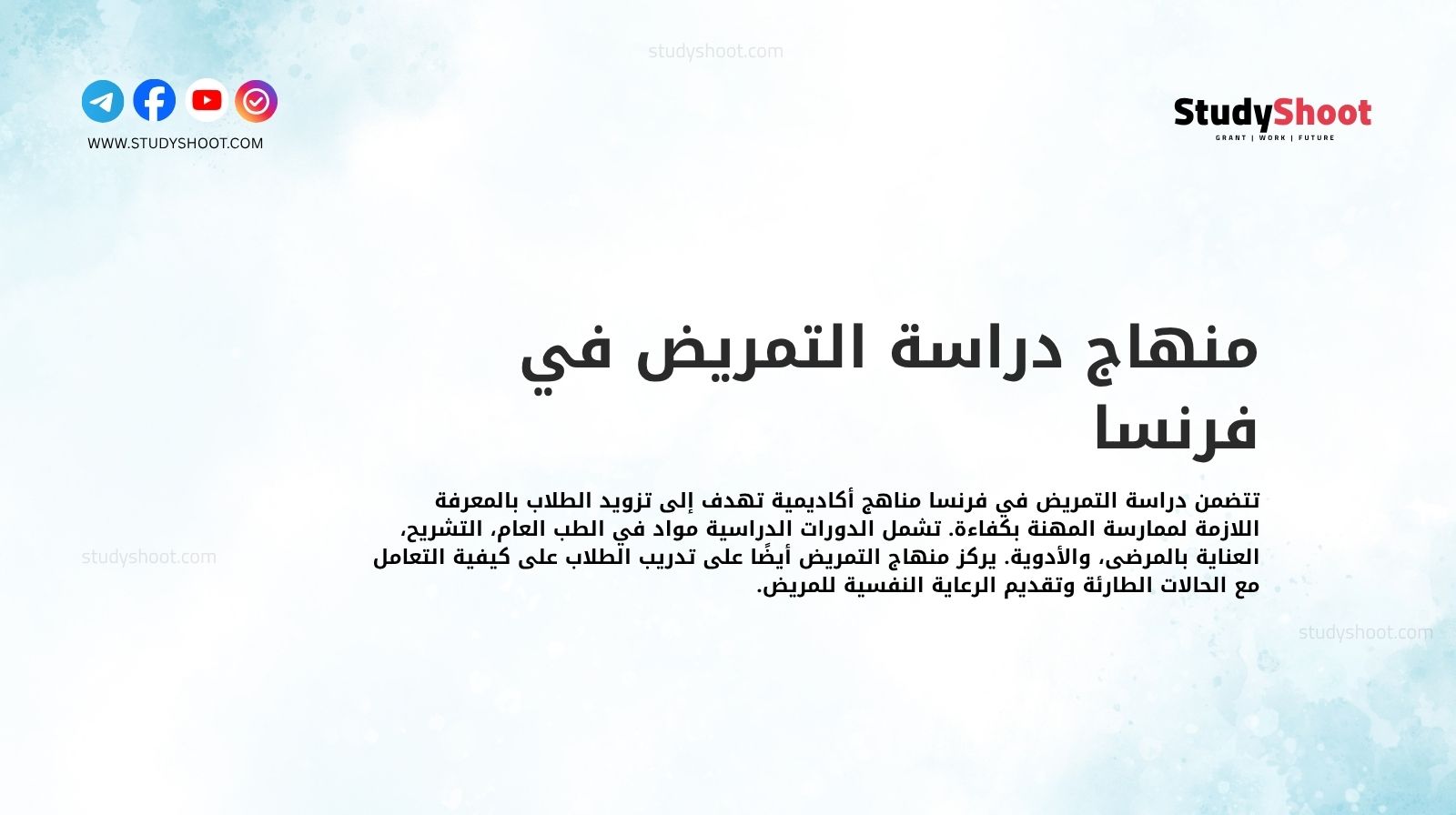 منهاج دراسة التمريض في فرنسا