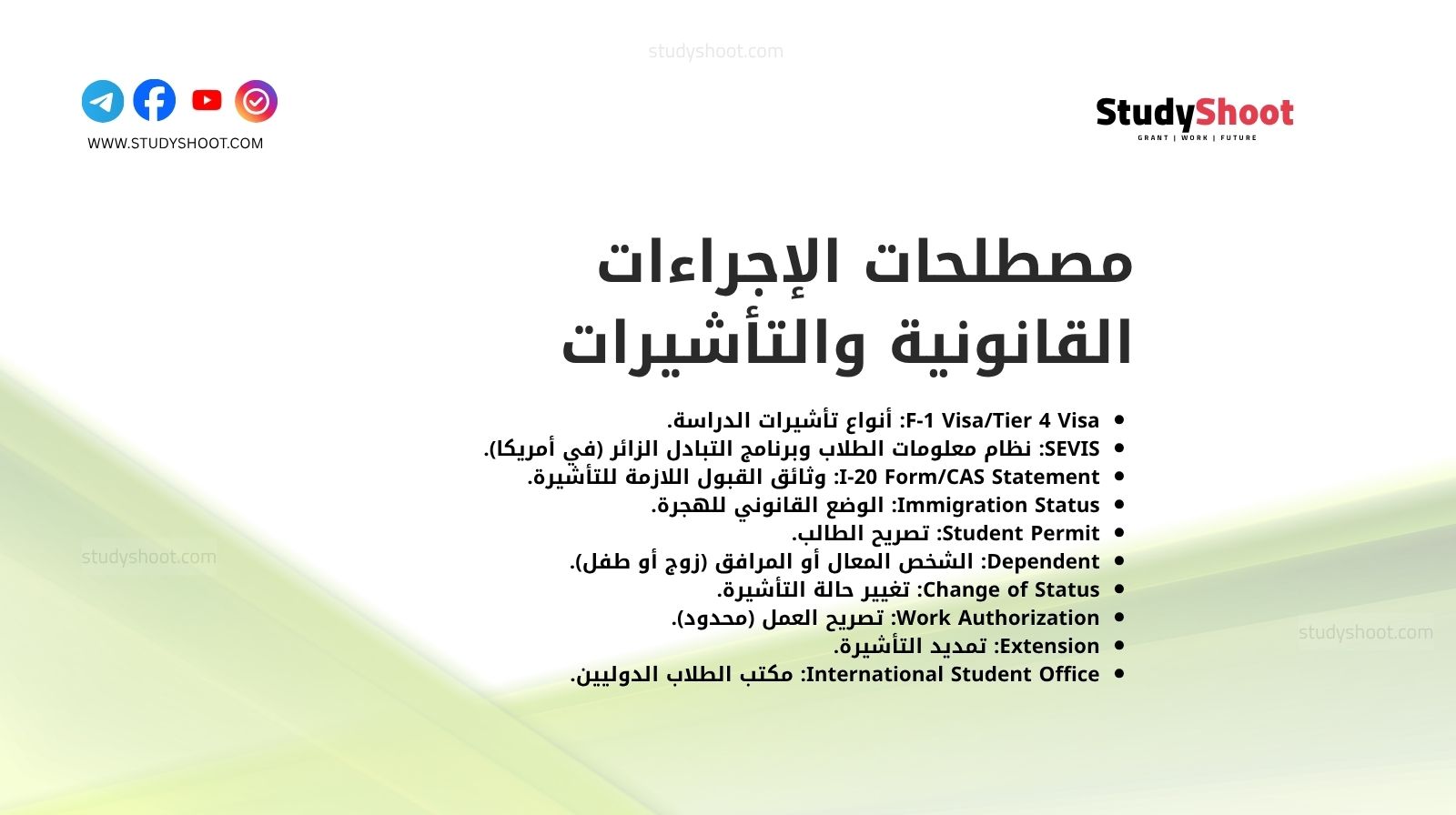 مصطلحات الإجراءات القانونية والتأشيرات