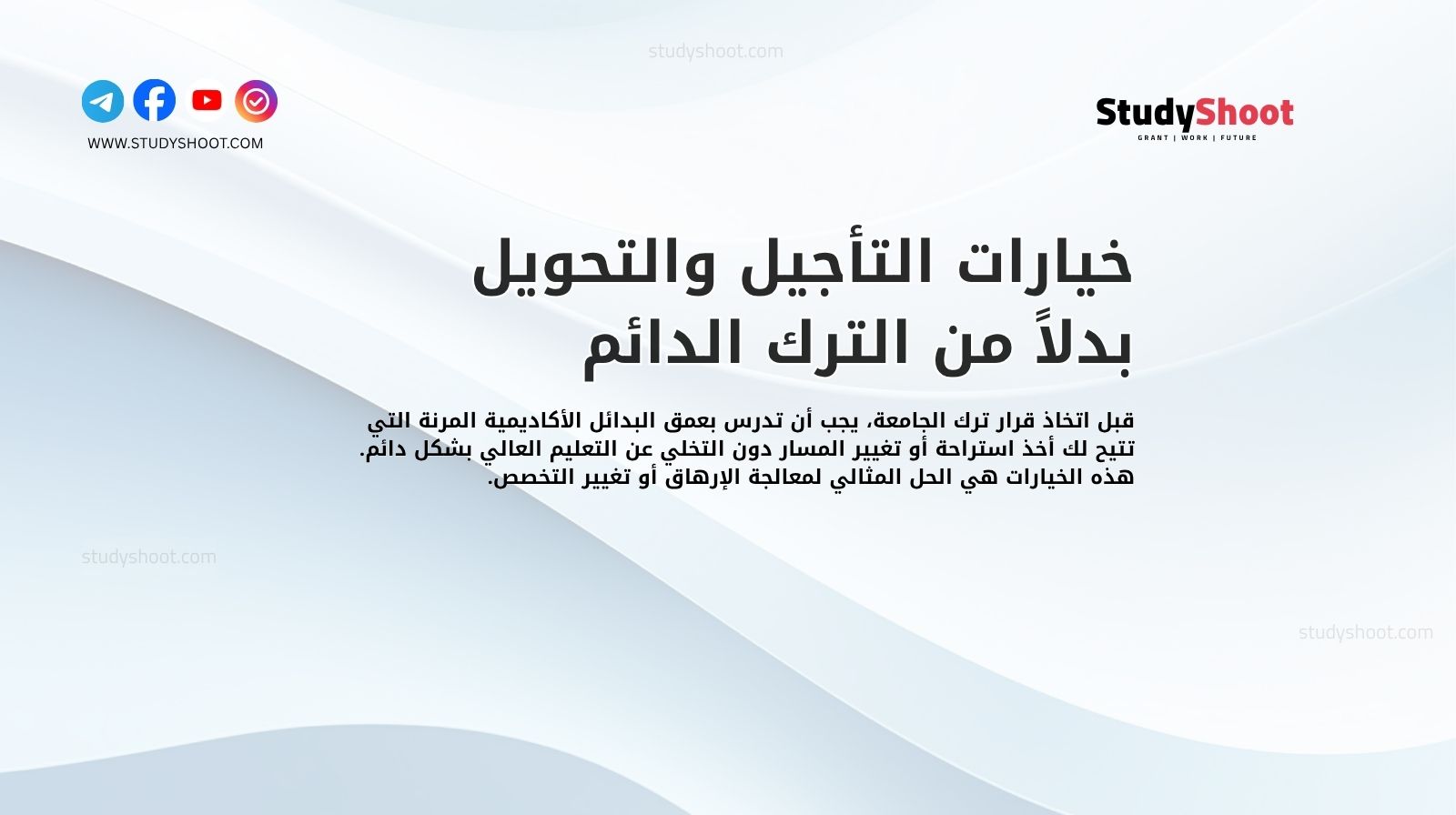 خيارات التأجيل والتحويل بدلاً من الترك الدائم