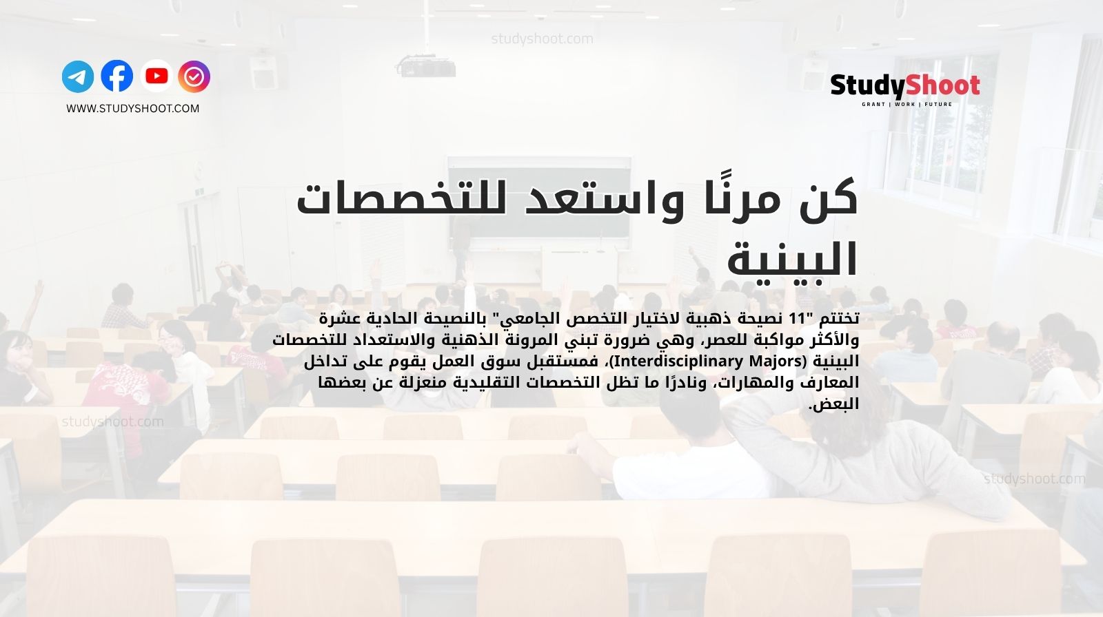 كن مرنًا واستعد للتخصصات البينية 