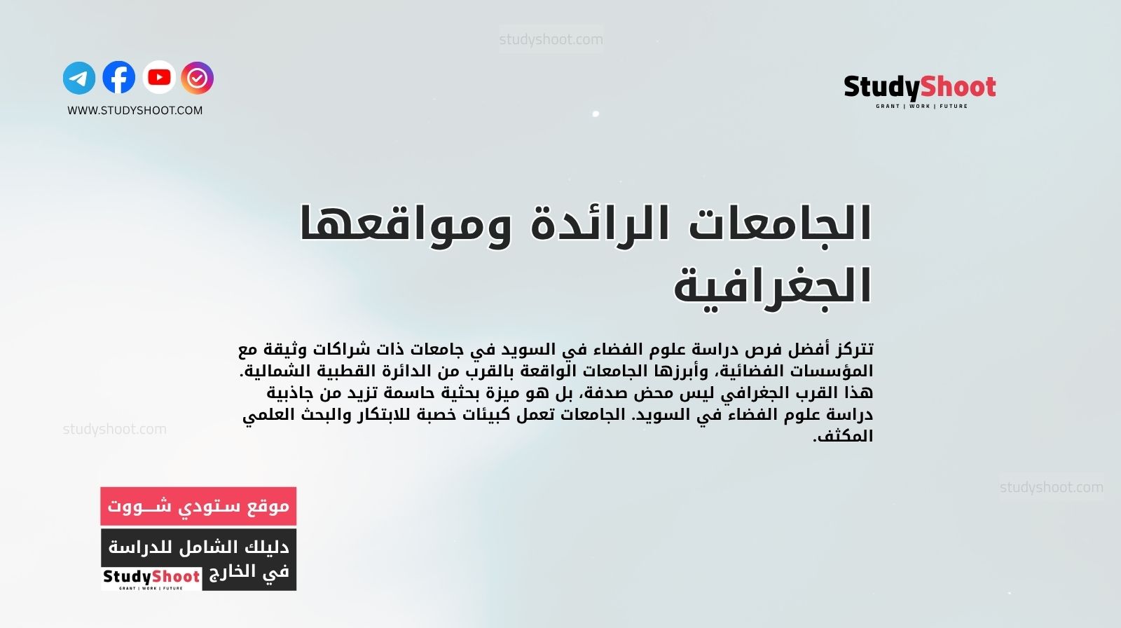 الجامعات الرائدة ومواقعها الجغرافية