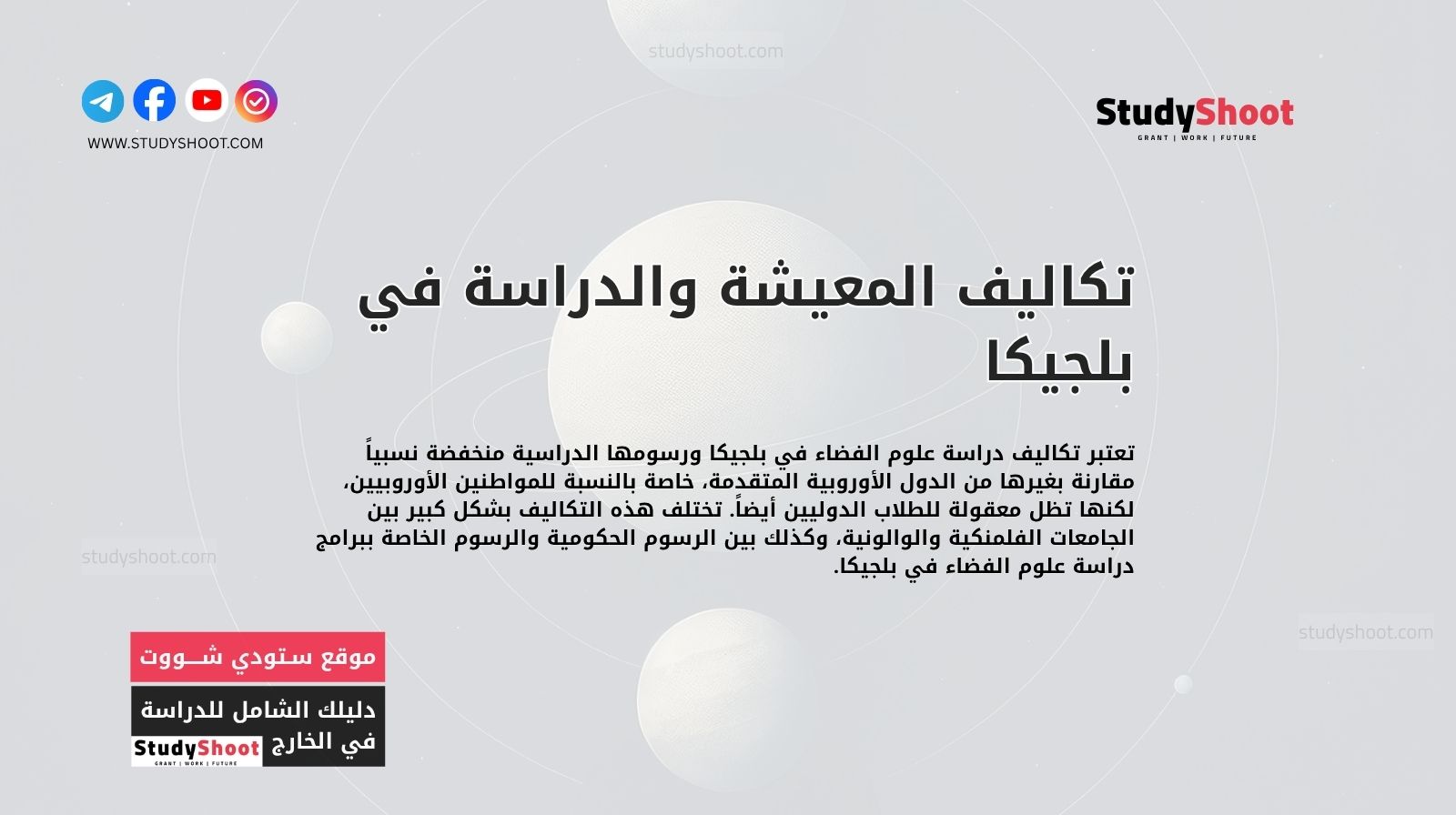 تكاليف المعيشة والدراسة في بلجيكا