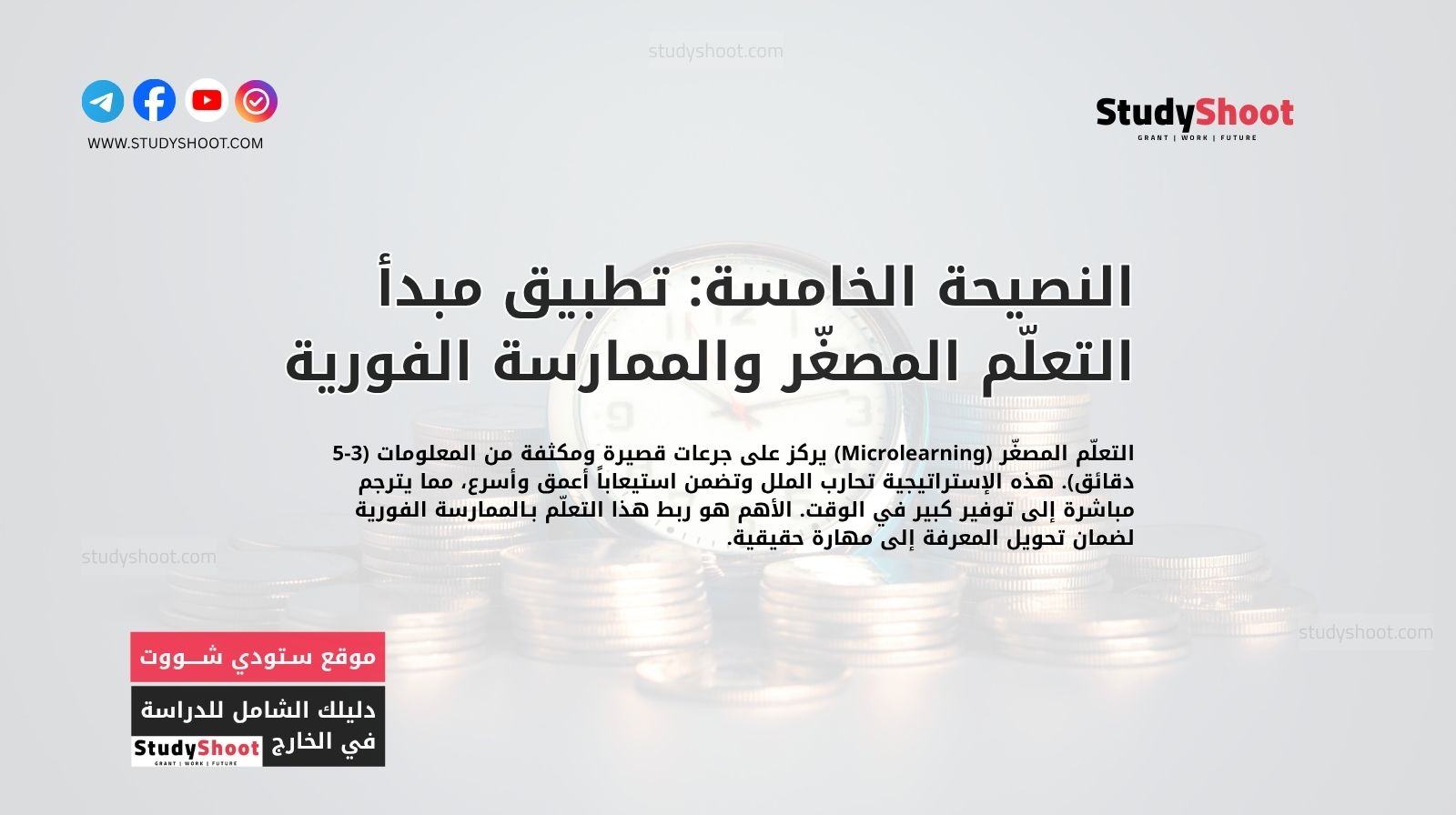 النصيحة الخامسة: تطبيق مبدأ التعلّم المصغّر والممارسة الفورية