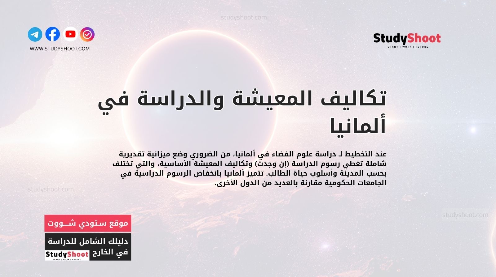 تكاليف المعيشة والدراسة في ألمانيا