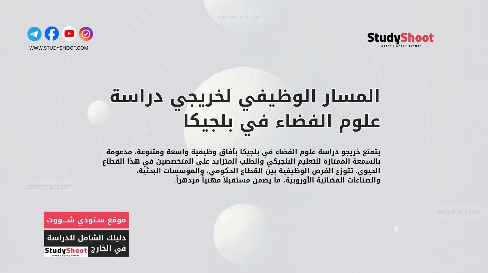 المسار الوظيفي لخريجي دراسة علوم الفضاء في بلجيكا