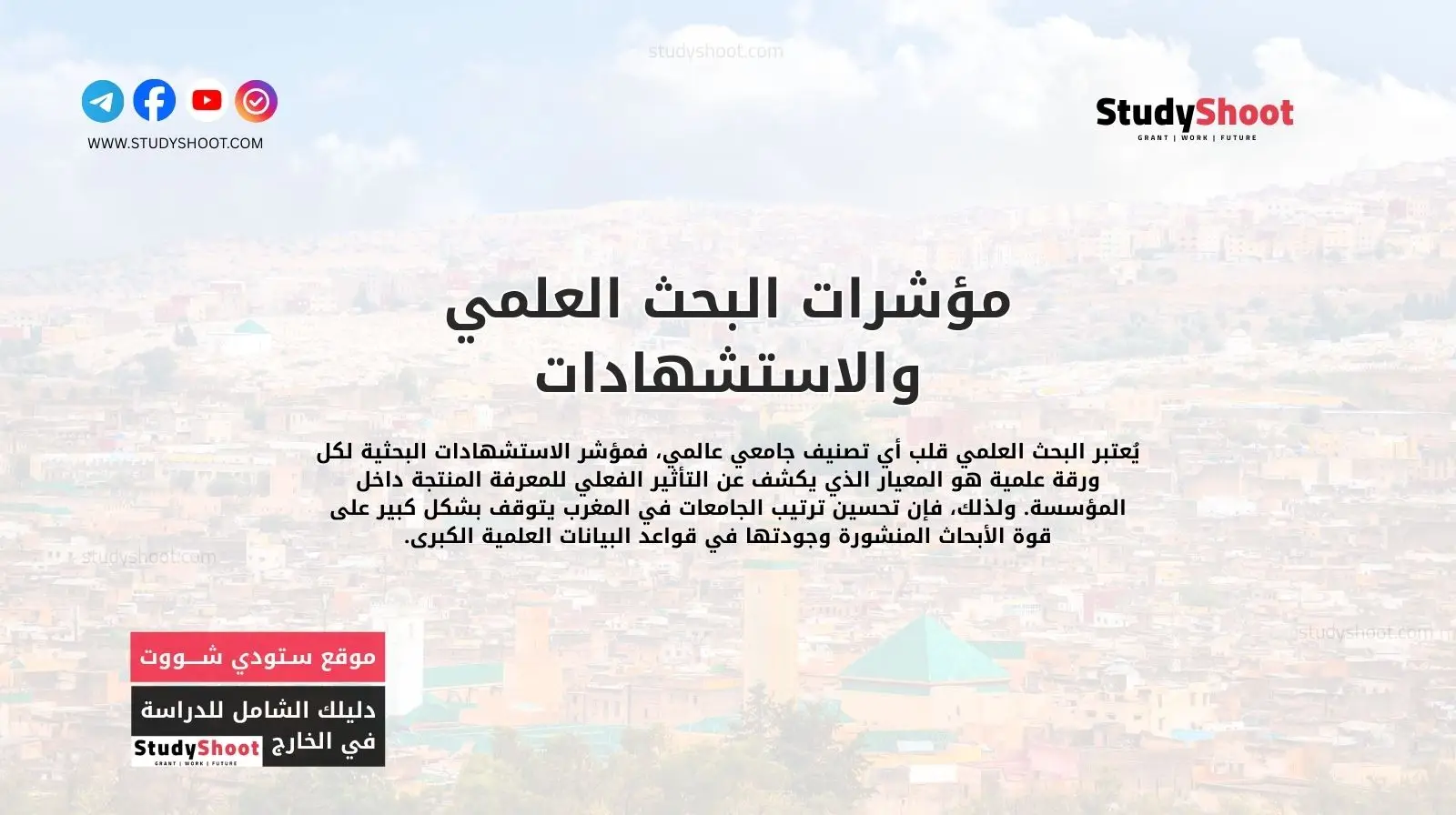 مؤشرات البحث العلمي والاستشهادات كأساس لـ ترتيب الجامعات في المغرب