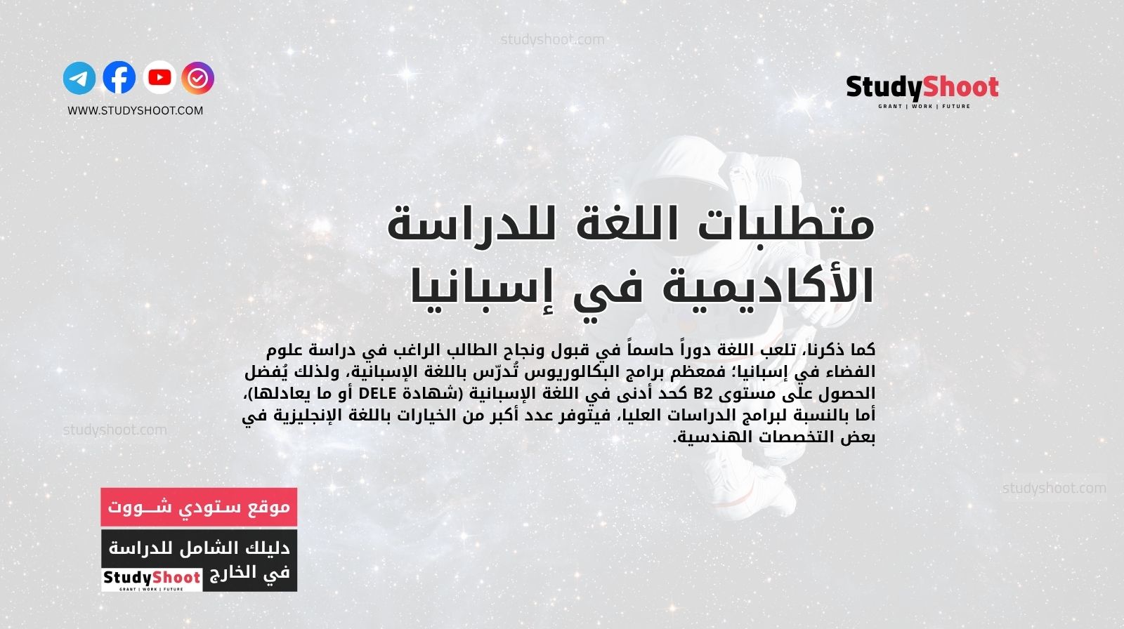 متطلبات اللغة للدراسة الأكاديمية في إسبانيا
