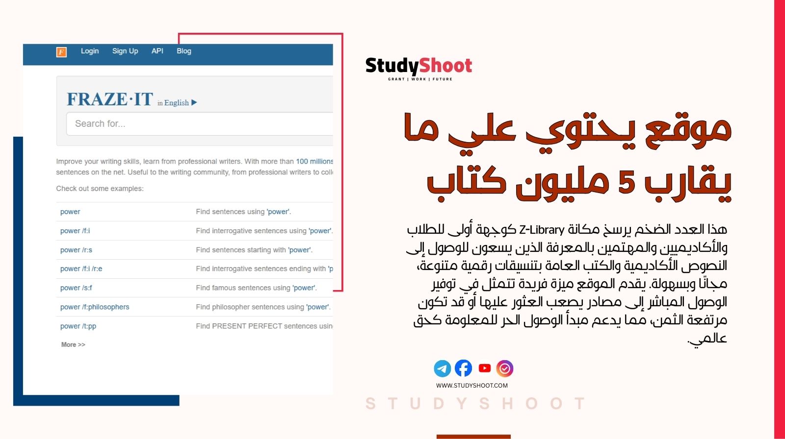 موقع Z-library يحتوي علي ما يقارب 5 مليون كتاب