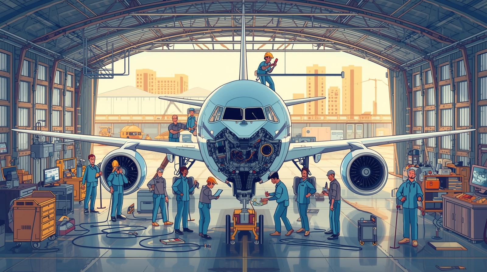 أقسام تخصص صيانة الطائرات